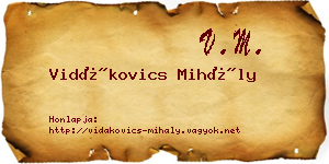 Vidákovics Mihály névjegykártya