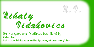 mihaly vidakovics business card